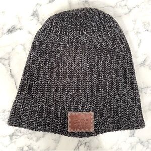 Love your Melon heathered black beanie style hat cotton speckled winter unisex